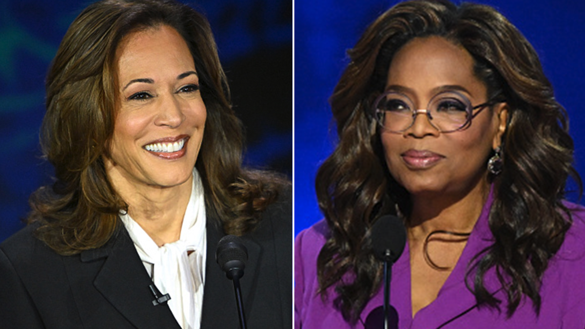 Kamala Harris and Oprah Winfrey split image