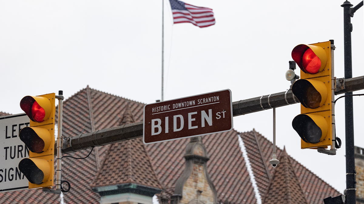 Biden street sign in Scranton