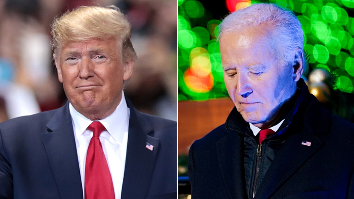 Left: President Donald Trump in 2019; Right: President Joe Biden