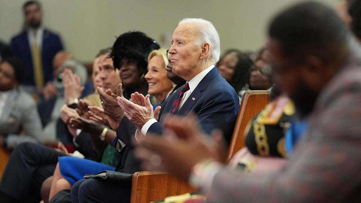 Biden on last full day in office at South Carolina church sitting in pew