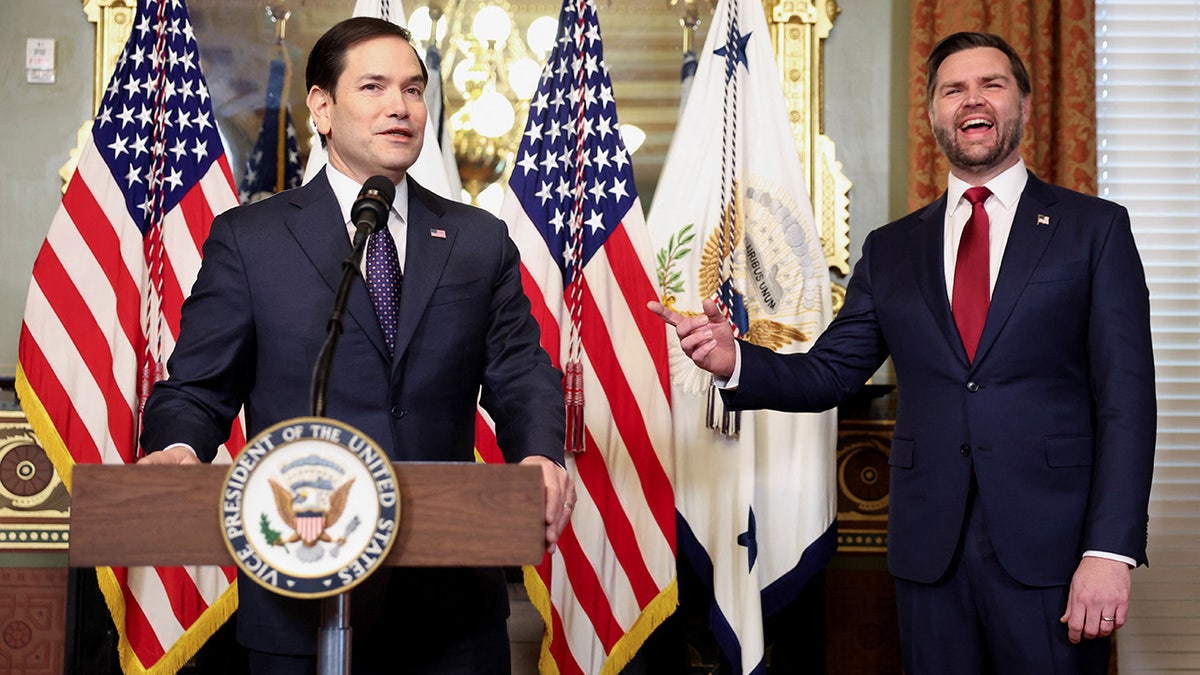 Marco Rubio speaks after he is sworn in as Secretary of State