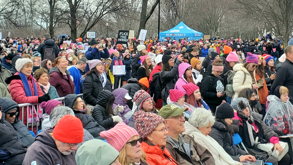 A well-organized seating area near the speaker's stage in front of the Lincoln Memorial. (Lana Shadwick/Breitbart Texas)