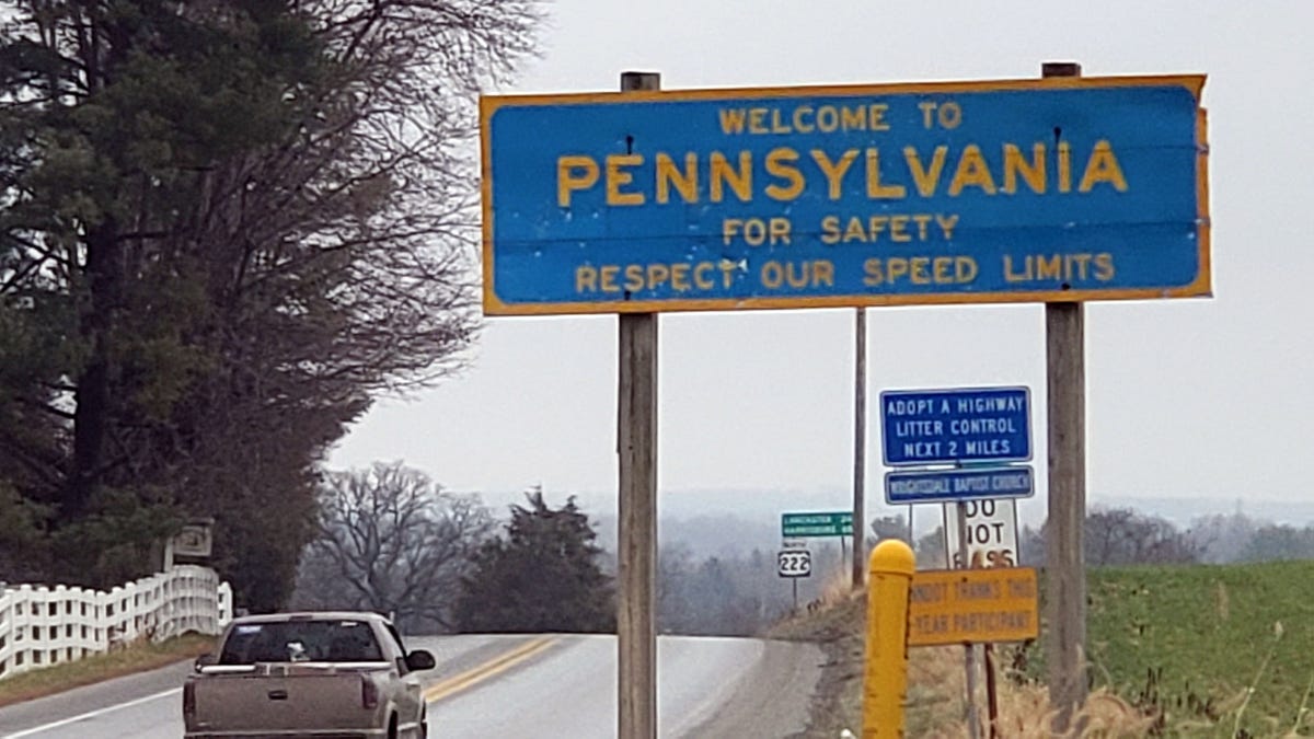 welcome to Pennsylvania sign