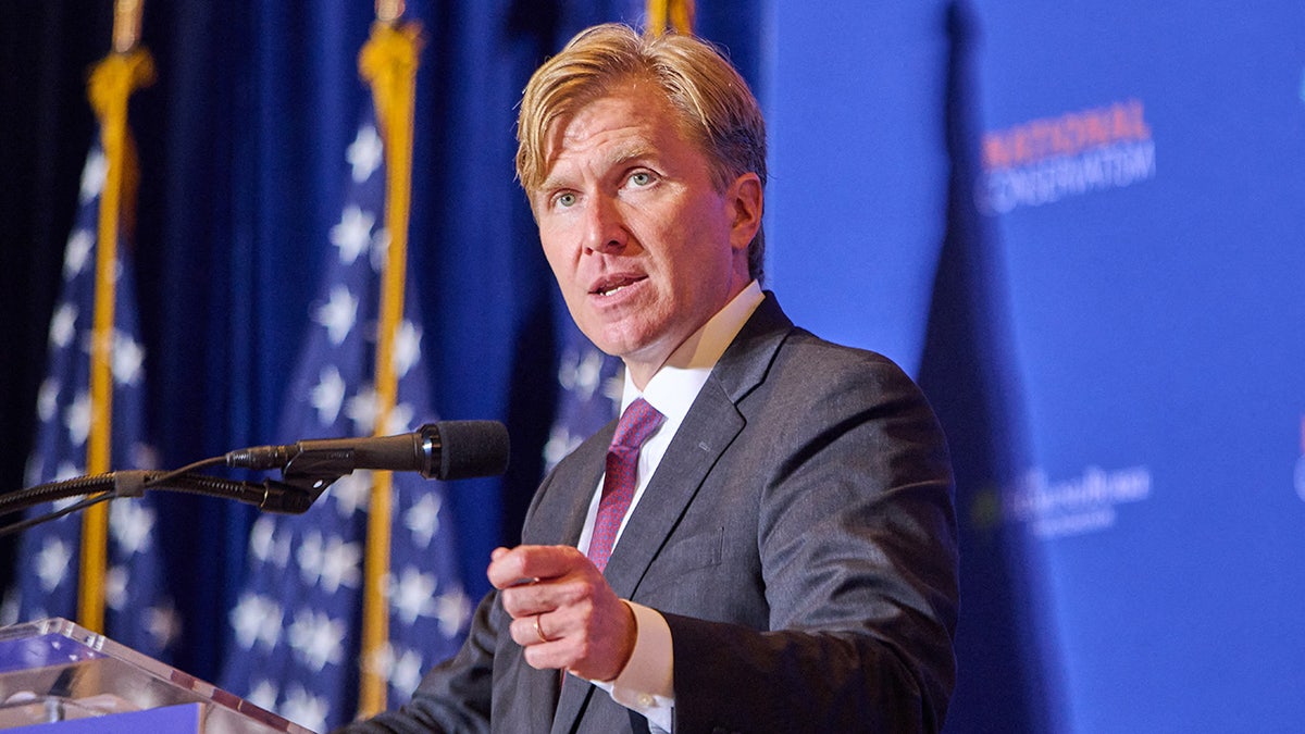 Elbridge Colby speaks at the National Conservative Conference in Washington D.C., Tuesday, July 9, 2024