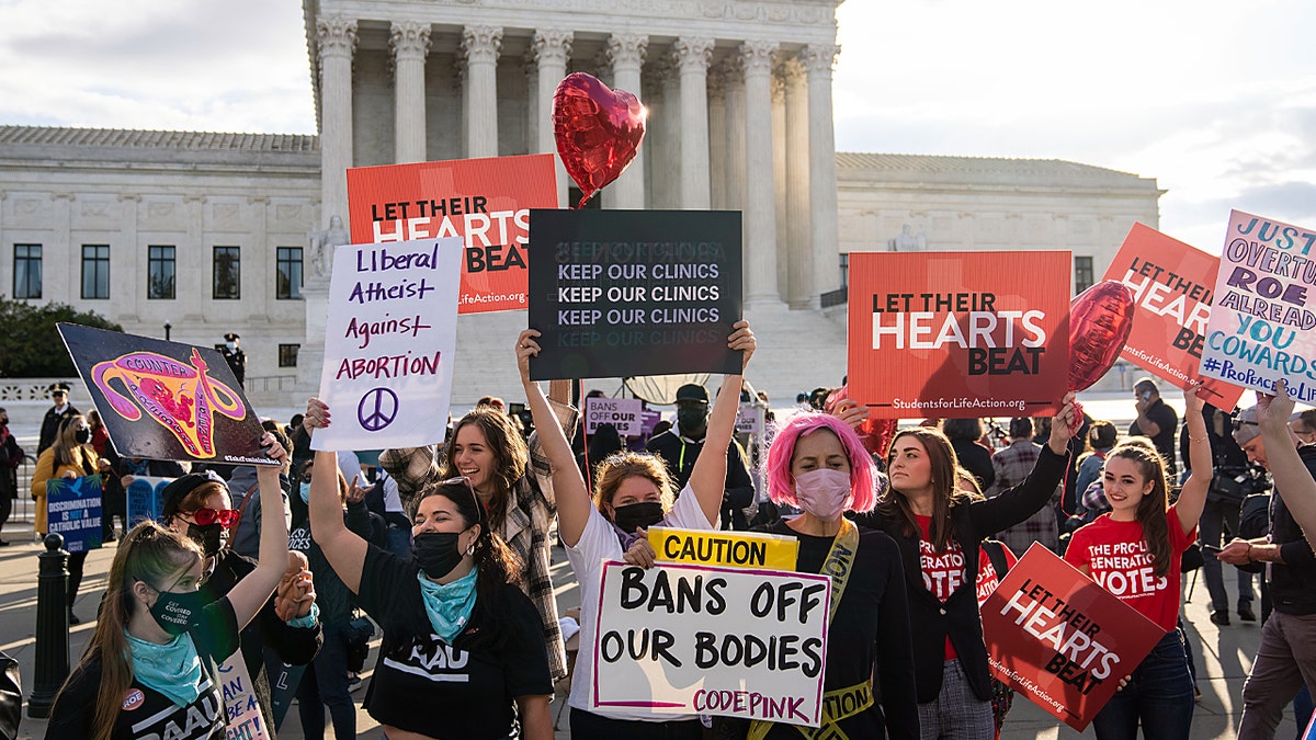 protesters outside Supreme Court