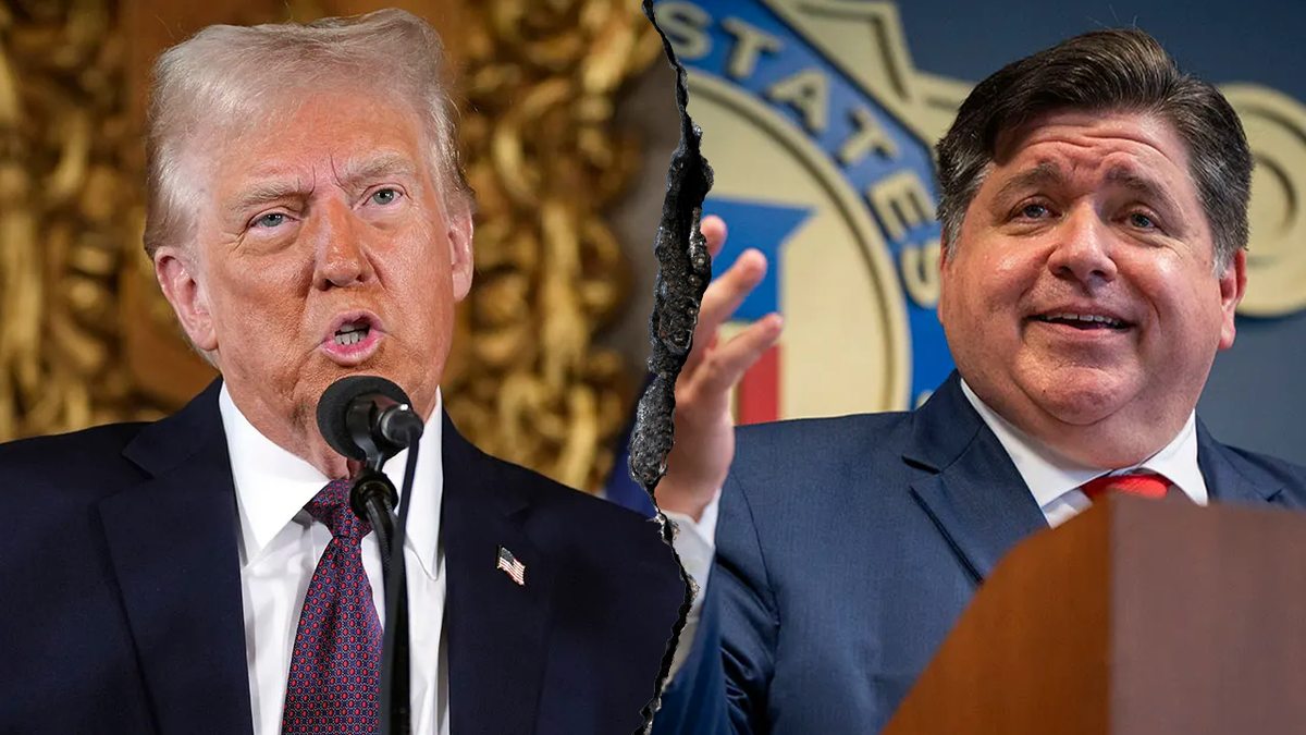 President Trump, left; Illinois Gov. Pritzker, right