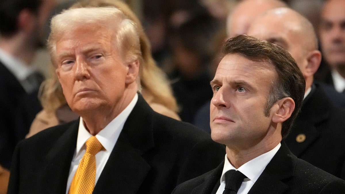 Trump and Macron at Notre Dame Cathedral