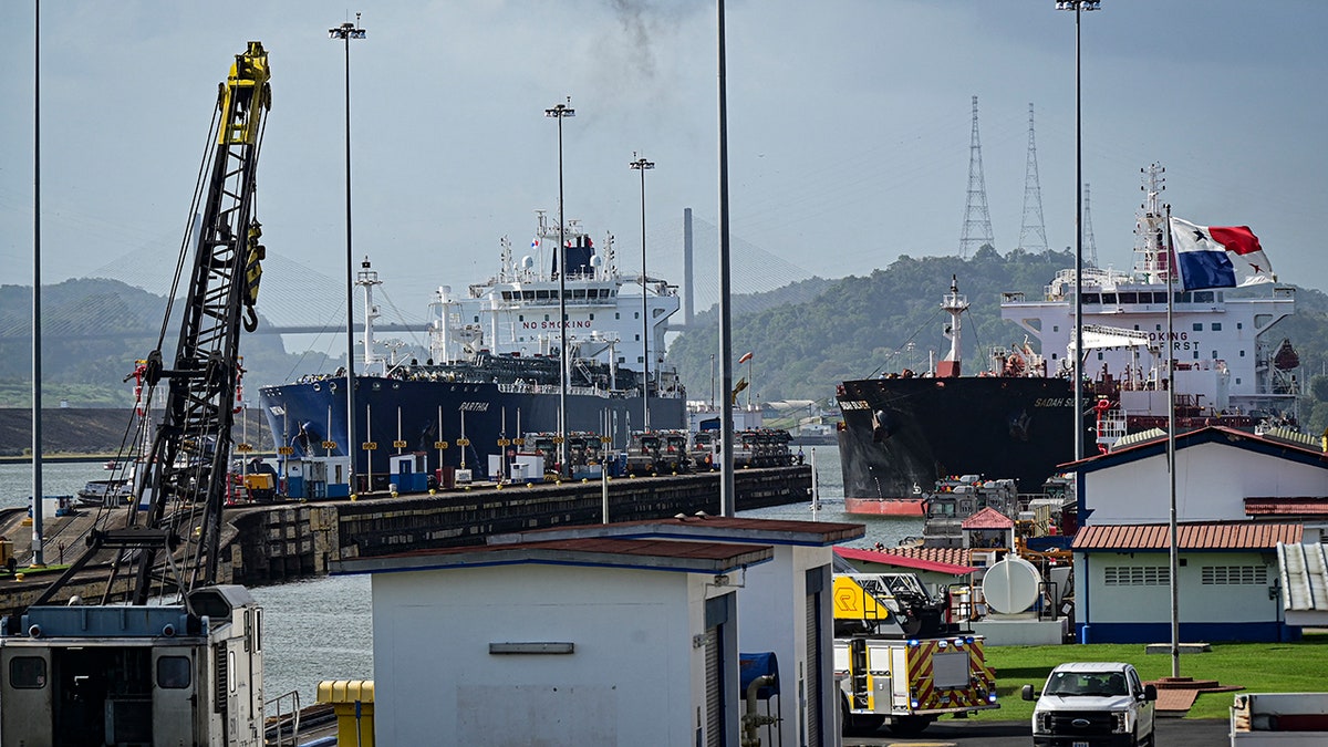 Ships enter Panama Canal