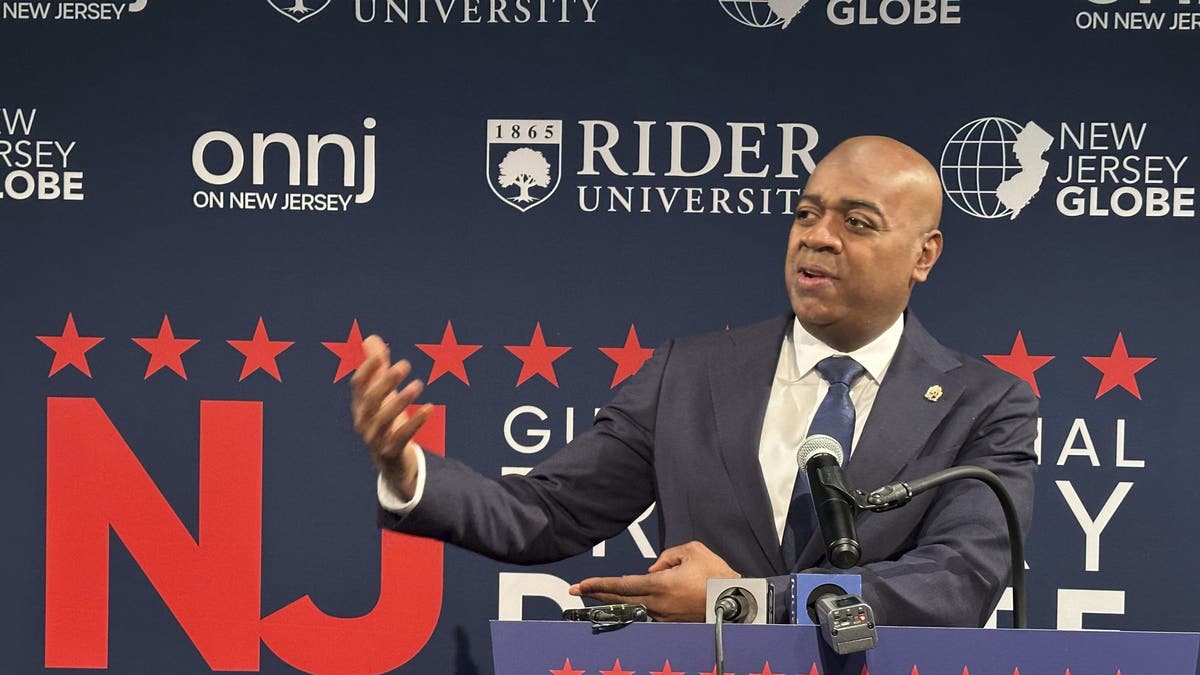 Newark Mayor Ras Baraka speaks after the Democratic gubernatorial debate at Rider University in Lawrenceville, New Jersey, on Feb. 2, 2025.