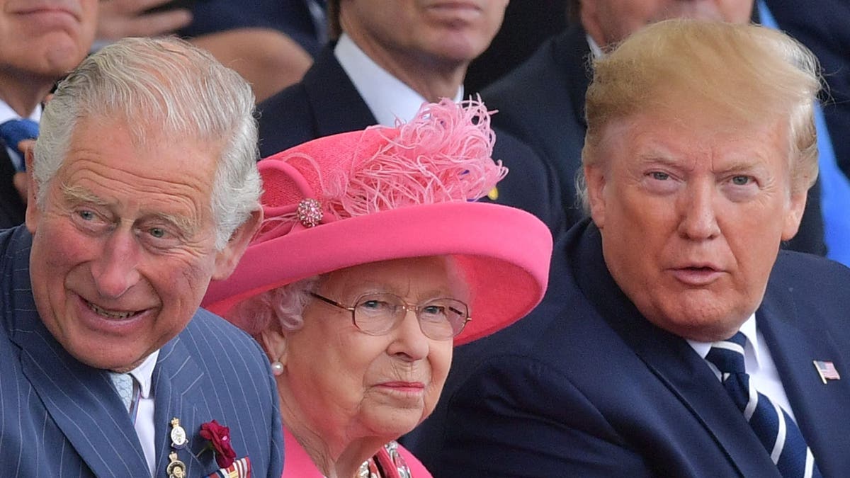 Trump sitting with Queen Elizabeth and King Charles