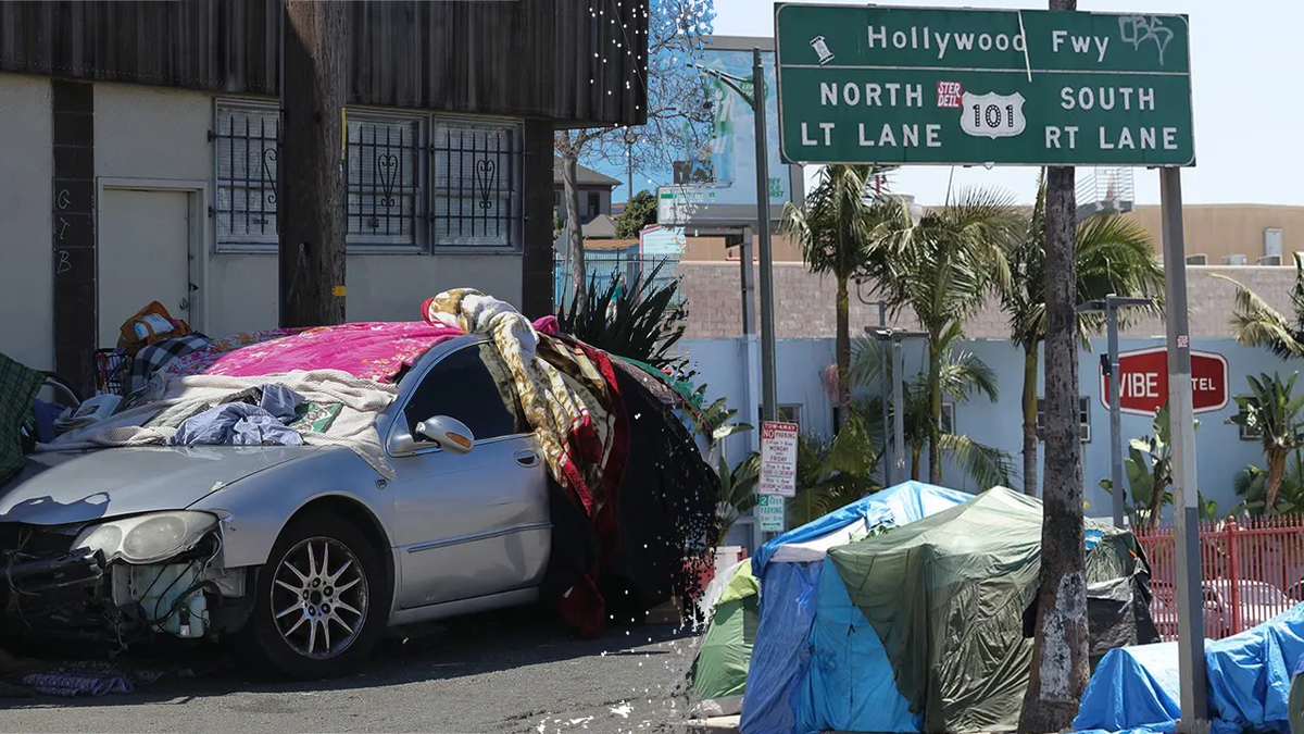 homeless camp scenes in Southern California