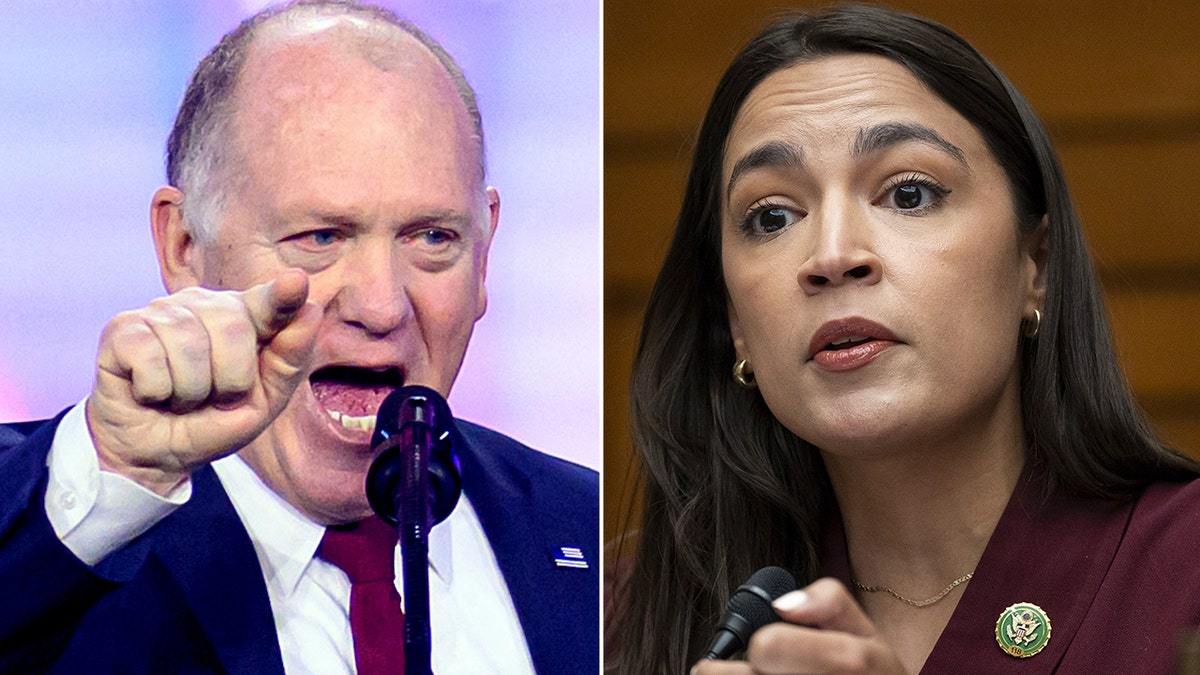 Tom Homan, left; AOC at right