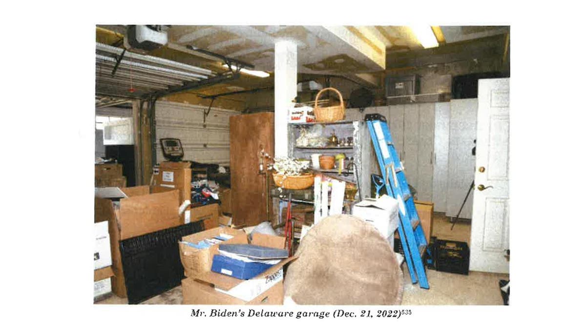 This image from Special Council Robert Hur’s investigation released by the Department of Justice on Thursday, February 8, 2024 shows Joe Biden’s Delaware garage on December 21, 2022.
