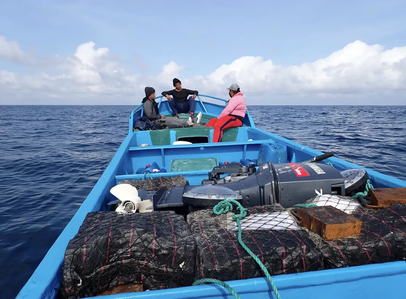 Suspected drug smugglers and the drugs being transported on board were recently seized by the Coast Guard. (Courtesy image: U.S. Coast Guard)