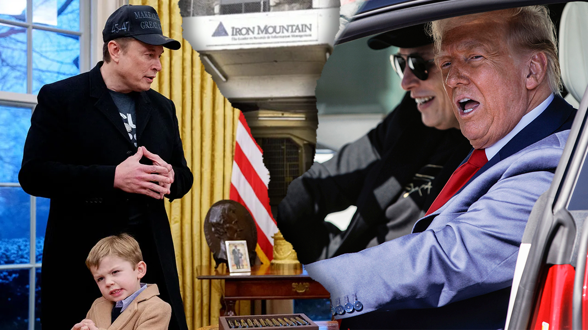 Musk with son in Oval Office; Trump with Musk in car