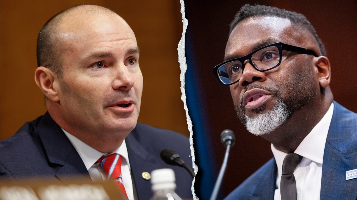 Left: U.S. Sen. Mike Lee; Right; Chicago Mayor Brandon Johnson