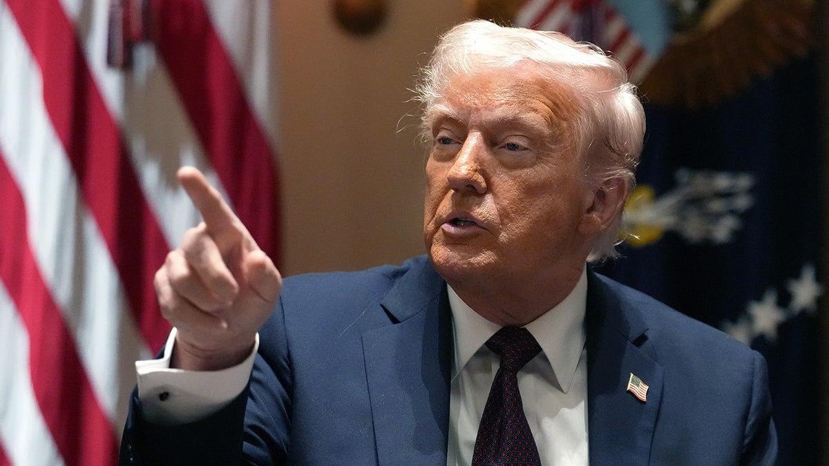President Donald Trump speaks during Cabinet meeting