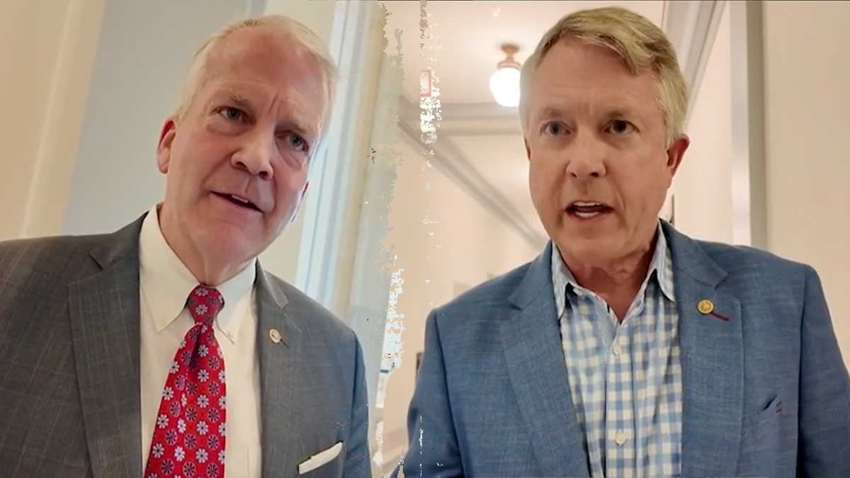 GOP Sens. Dan Sullivan (left) and Roger Marshall railed against the Treasury Department's untraceable payments. 