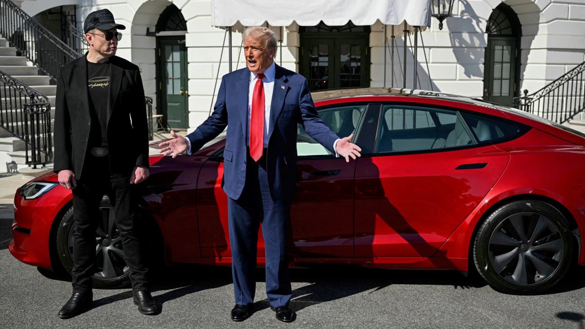 Elon Musk and President Donald Trump outside the White House