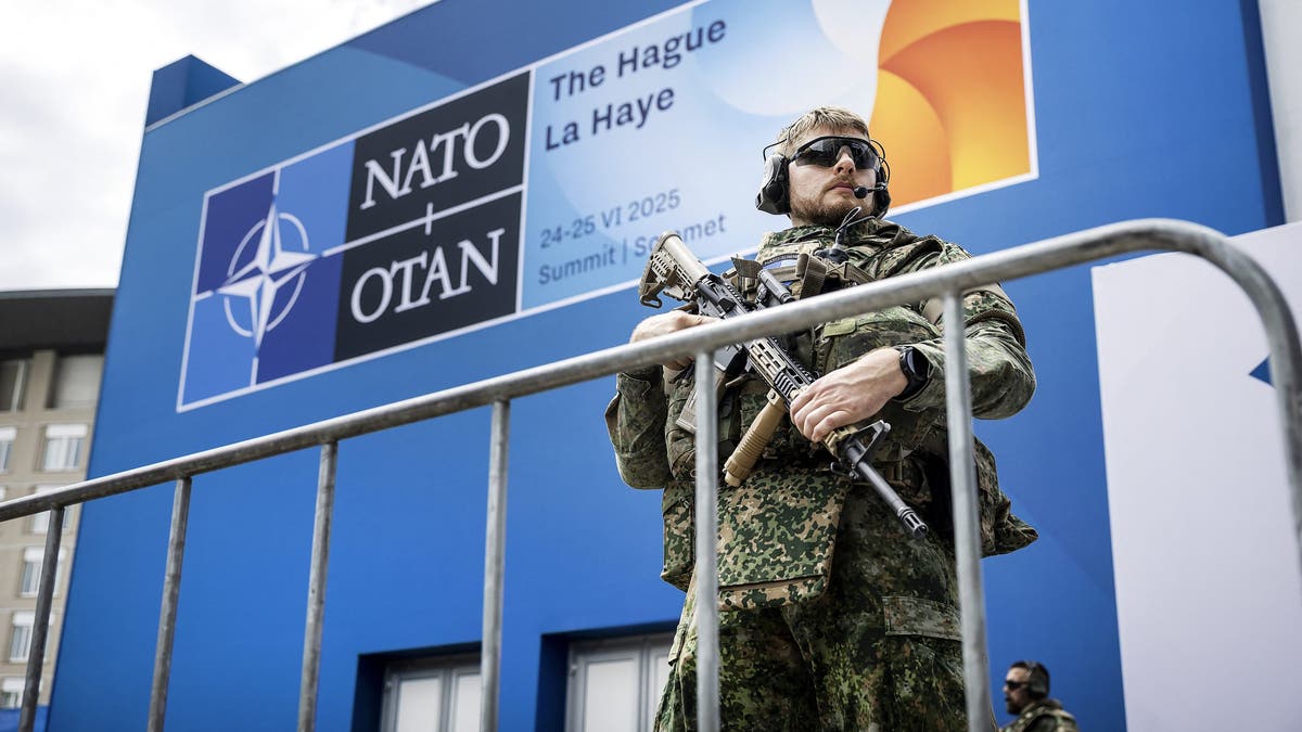 NATO soldier with weapon on guard
