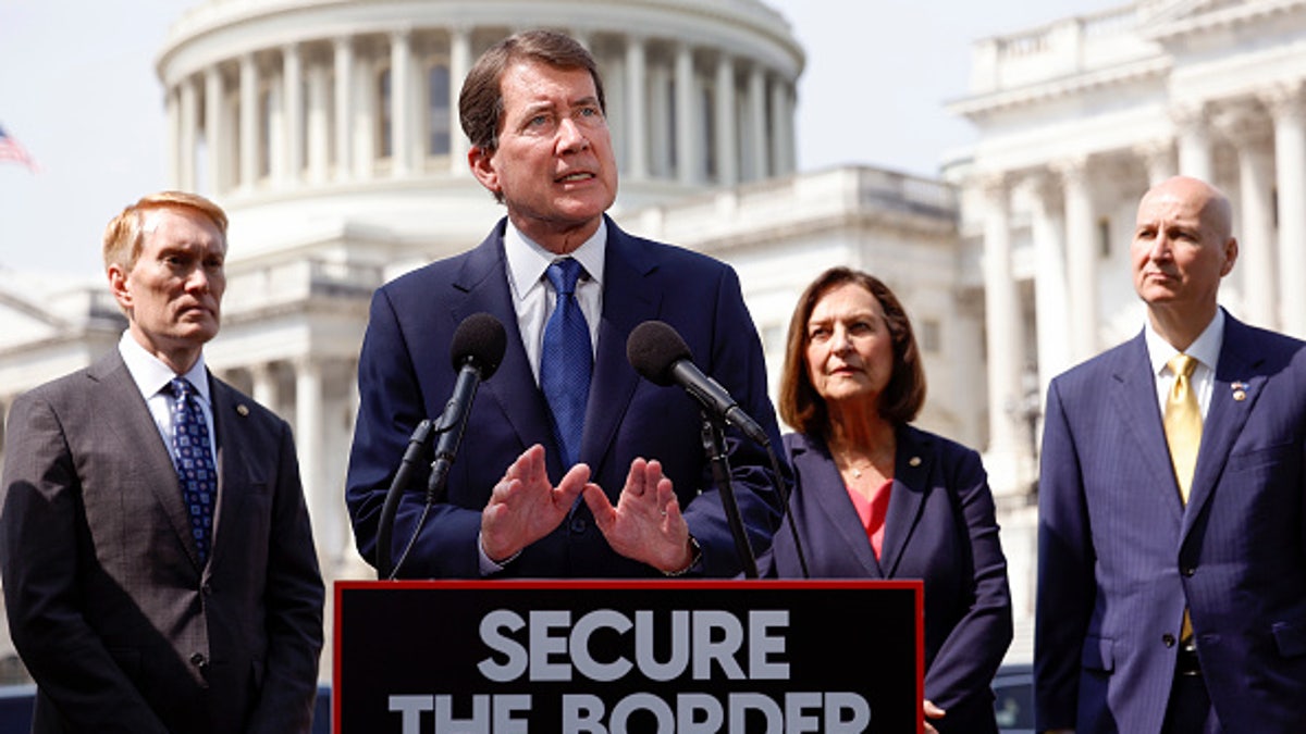 Sen. Bill Hagerty speaks on border security and Title 42 during a press conference at the U.S. Capitol on May 11, 2023 in Washington, D.C.