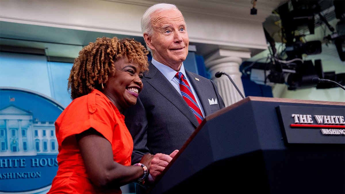 Karine Jean-Pierre and Joe Biden