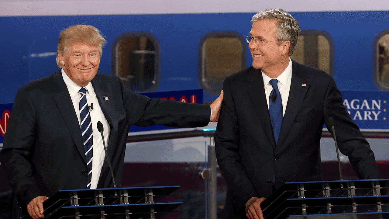 Donald Trump and Jeb Bush in 2015