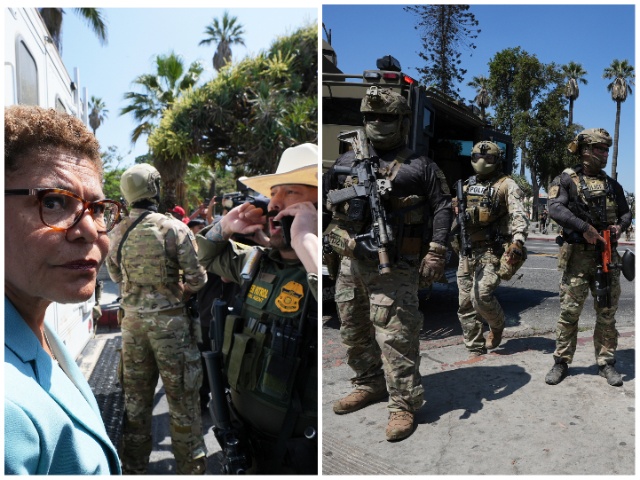 LA Mayor Karen Bass at Border Patrol Immigration Raid in MacArthur Park (AP Photos/Damian Dovarganes)