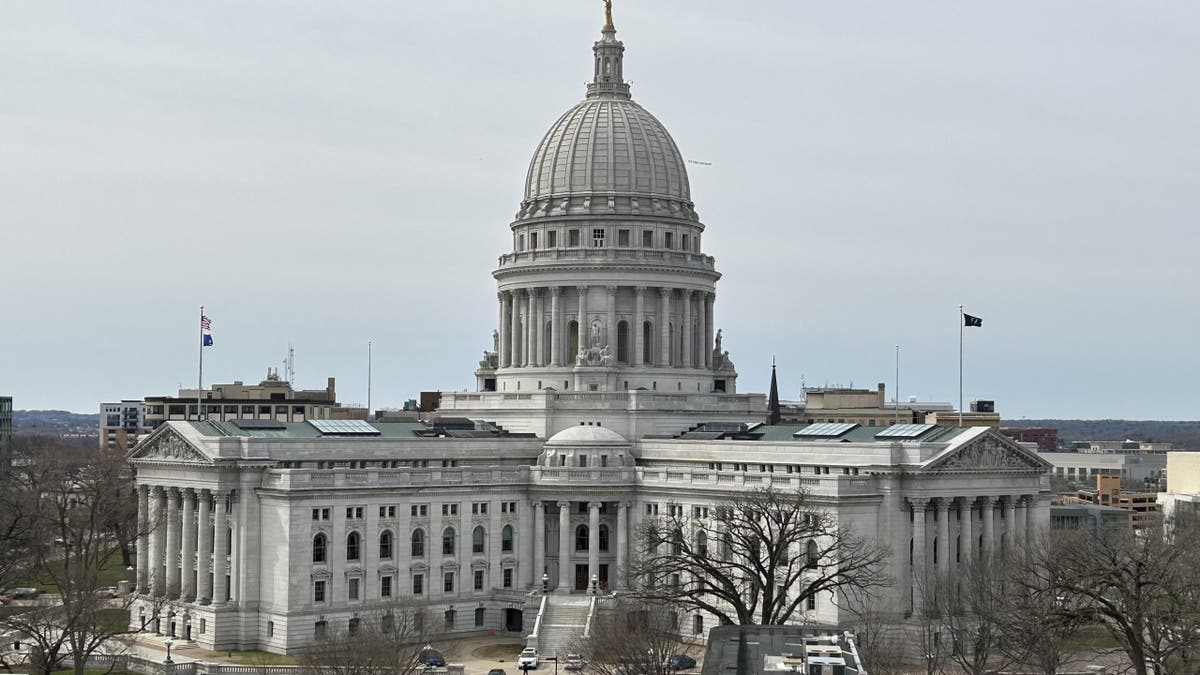 The Wisconsin state capitol, in Madison, Wisconsin, on April 1, 2025. The state Supreme Court is located inside the state capitol building.