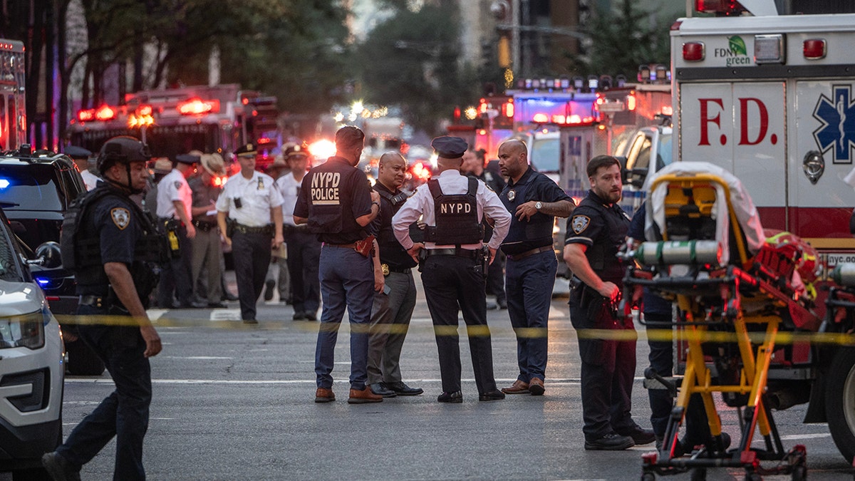 NYPD officers at mass shooting site