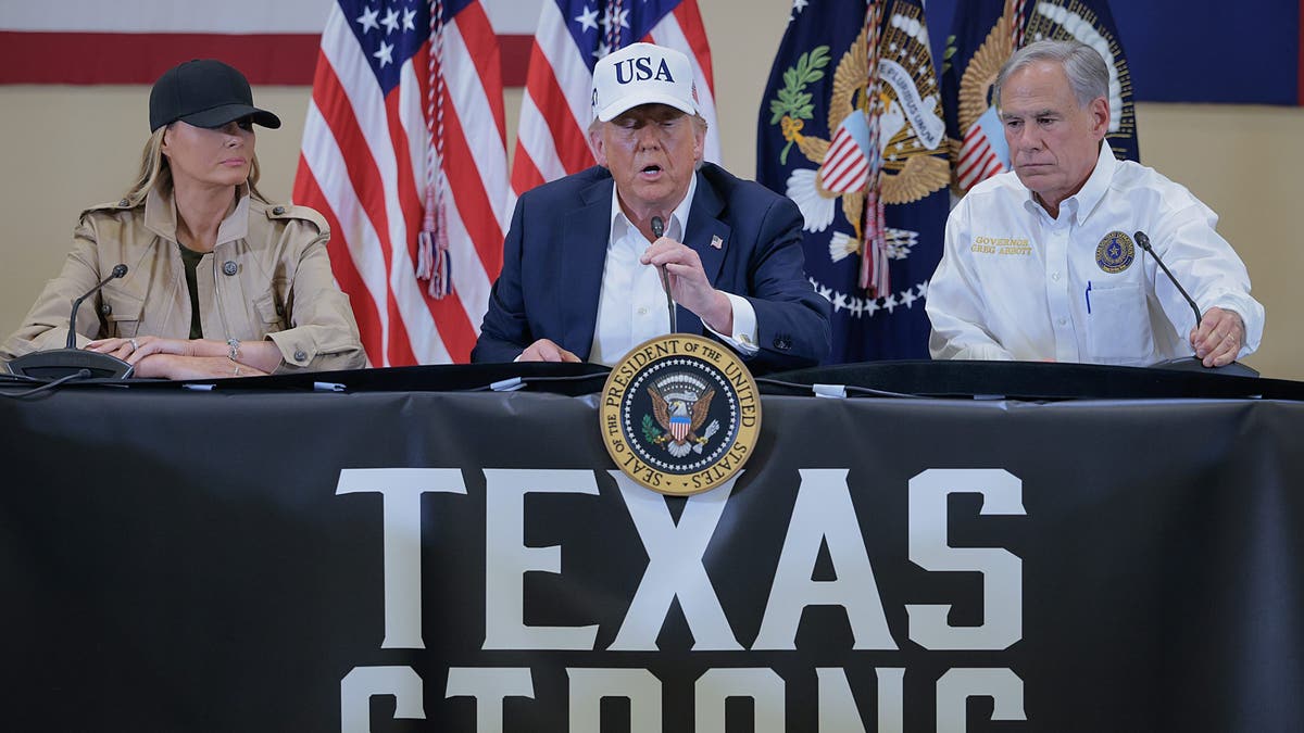 President Trump with a USA hat on