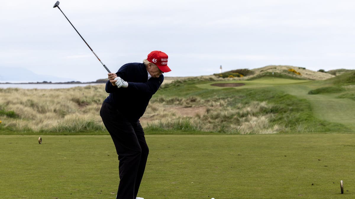 Trump playing golf in Scotland