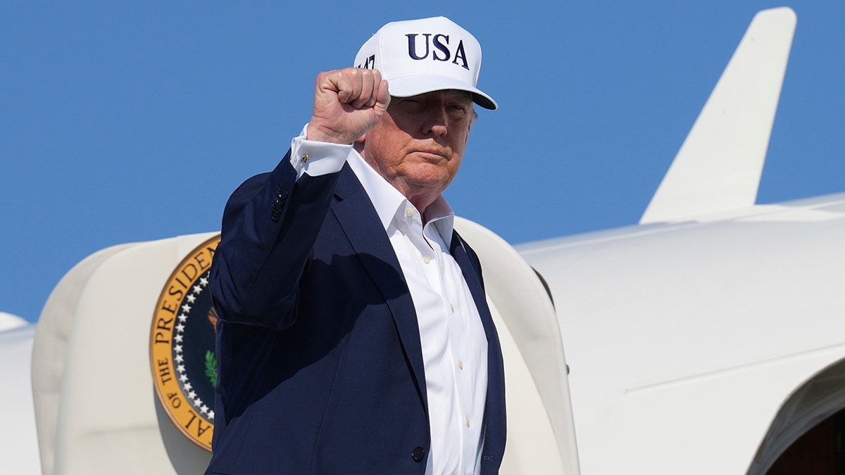 President Donald Trump pumps fist