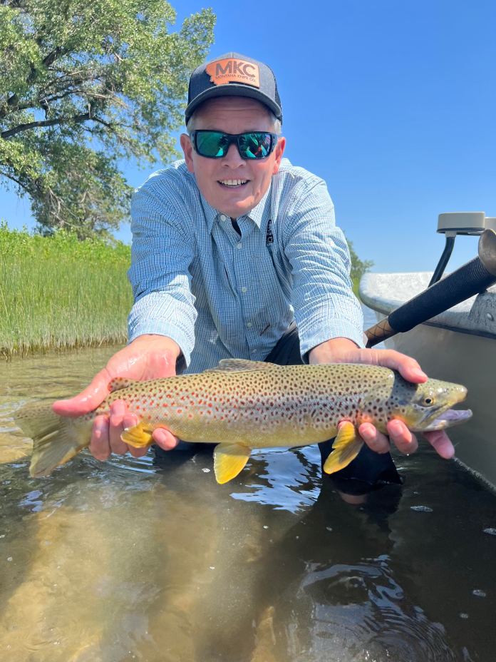 Sen. Steve Daines (R-MT) traveled to the Yellowstone River for fly fishing in the second week of August. (Photo courtesy of Daines’s office)