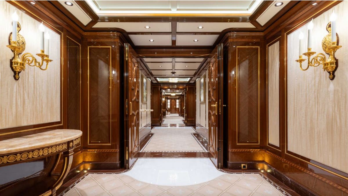 The interior of the Amadea yacht