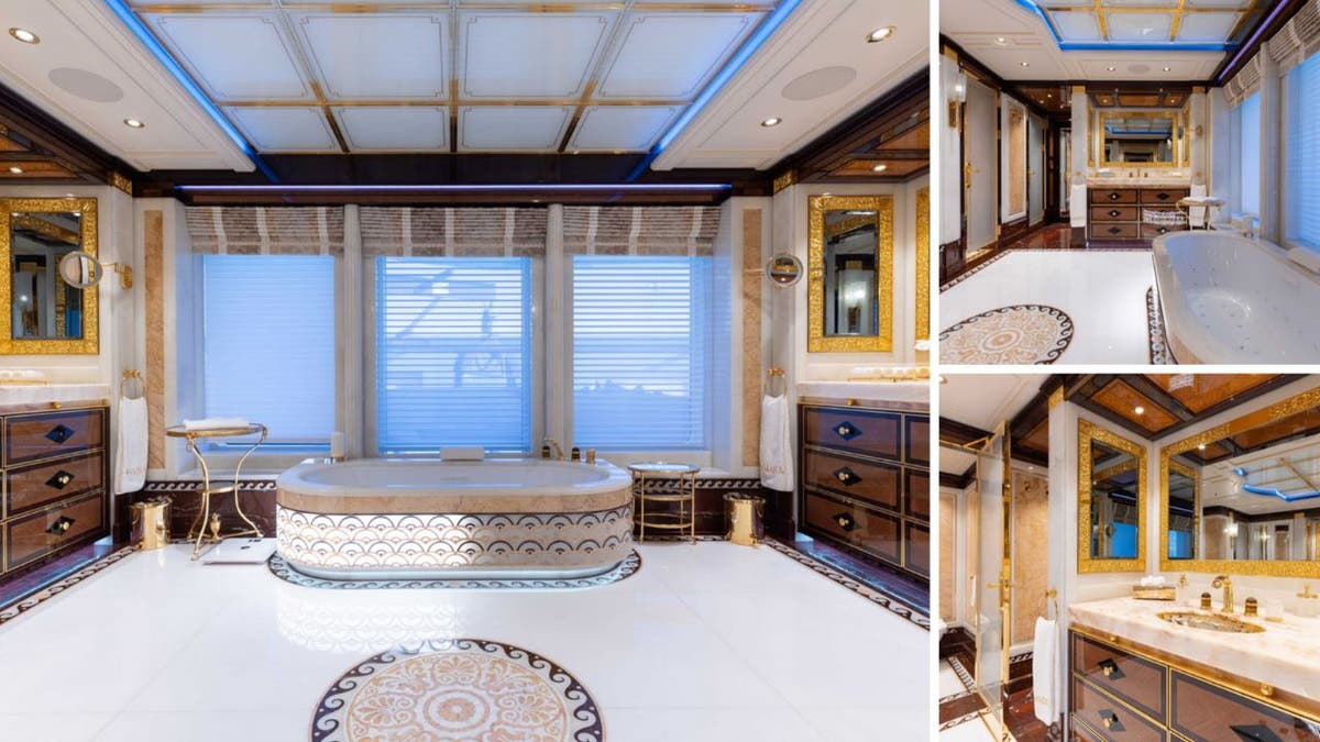 The owner's bathroom on the Amadea yacht