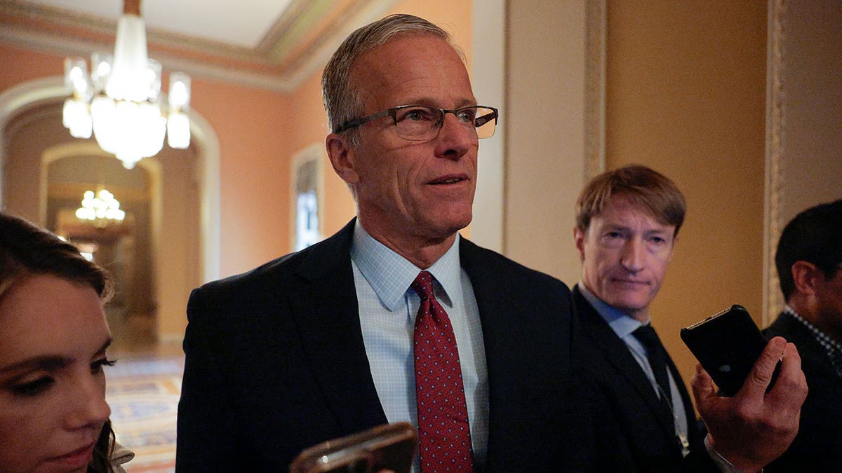 Thune speaks to reporters