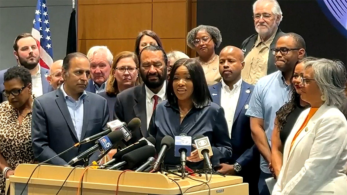 Texas Democrats speak in Illinois