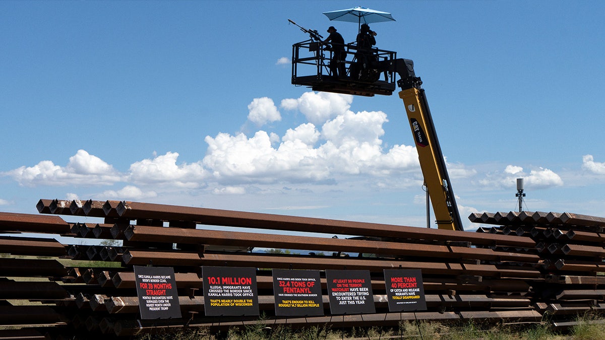 Secret service surveils the desert from land and air along the U.S.-Mexico border on August 22, 2024 south of Sierra Vista, Arizona. 