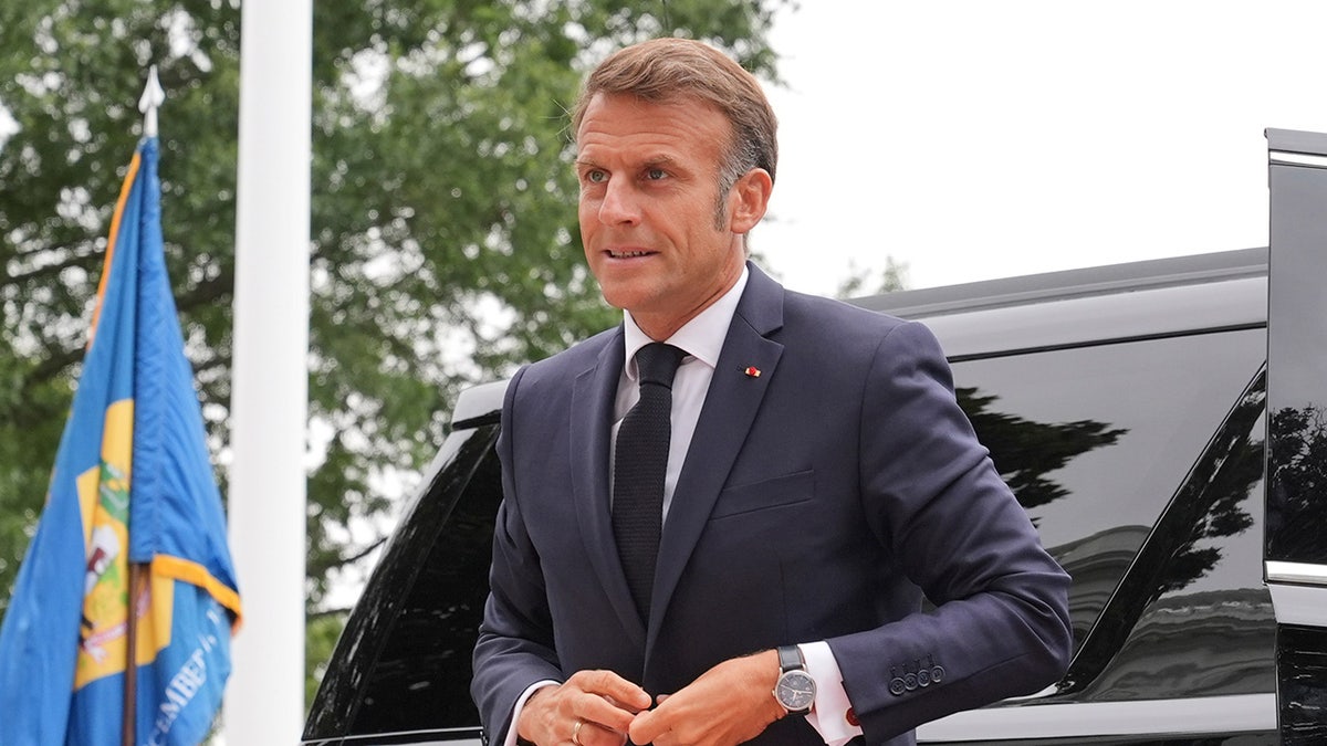 France's President Emmanuel Macron arriving at the White House