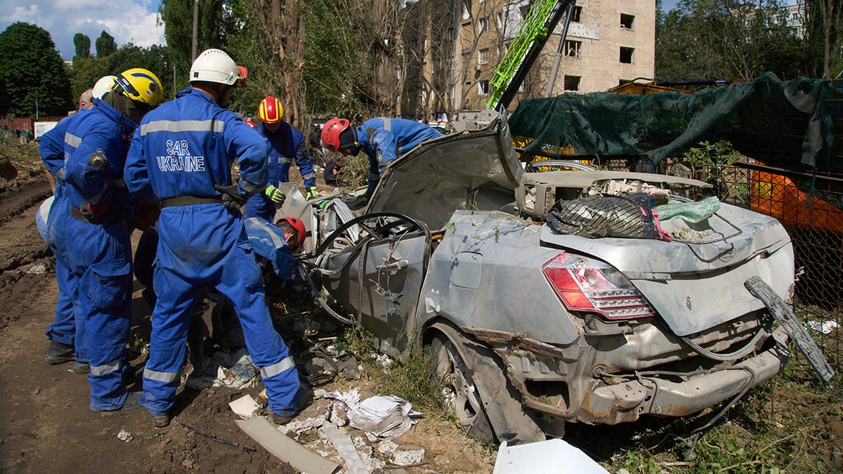 Missile strike damage in Ukraine