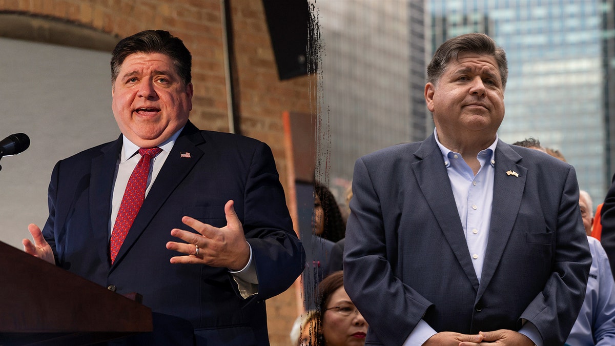 JB Pritzker weight loss before and after composite image
