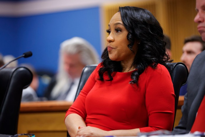Fulton County District Attorney Fani Willis arrives during a hearing on the Georgia election interference case in Atlanta, March 1, 2024. (AP Photo/Alex Slitz, Pool, File)