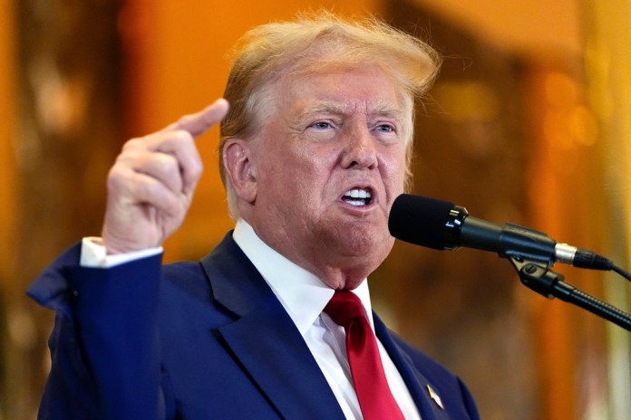 President Donald Trump speaks during a news conference at Trump Tower, May 31, 2024, in New York. Trump’s lawyers are alleging that his hush money conviction was tainted by juror misconduct, opening a new front in their fight to overturn the verdict and throw out the historic case. (AP Photo/Julia Nikhinson, File)