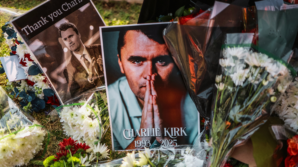 A memorial for Charlie Kirk