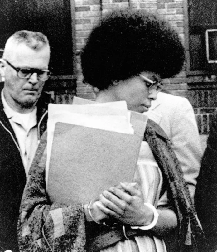 Joanne Chesimard, who used the name Assata Shakur and was a member of the Black Panther Party and Black Liberation Army, leaves Middlesex County courthouse, in New Brunswick, N.J., April 25, 1977.