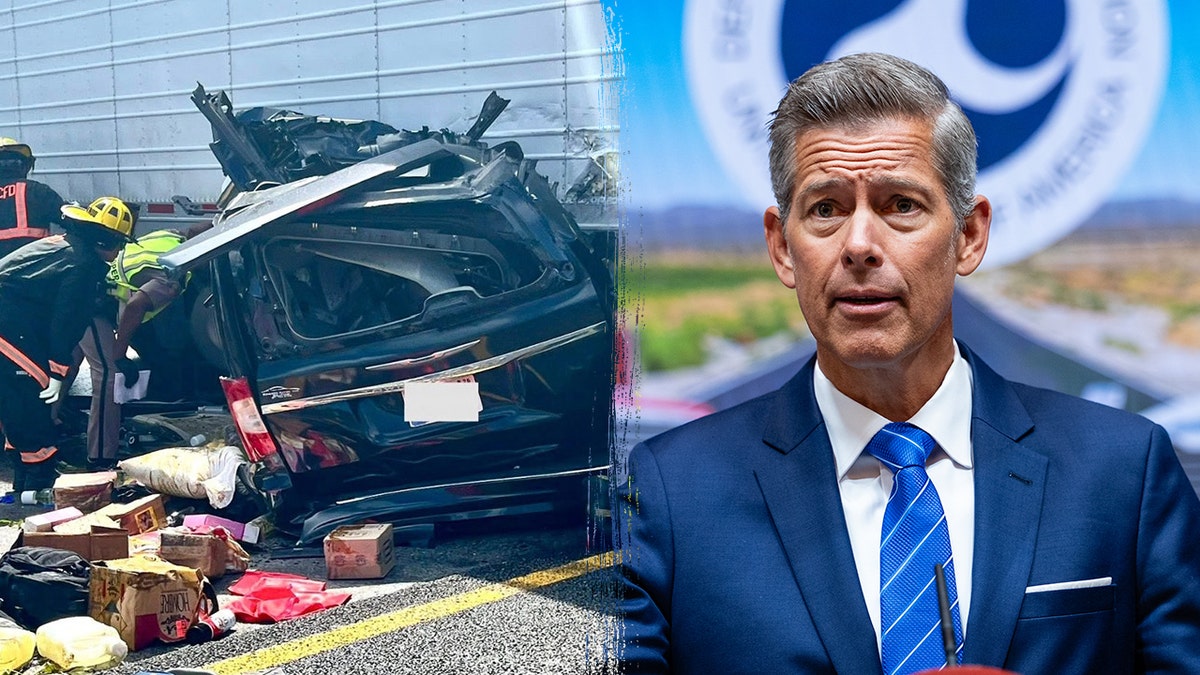 Florida crash aftermath shown next to an image of Sean Duffy