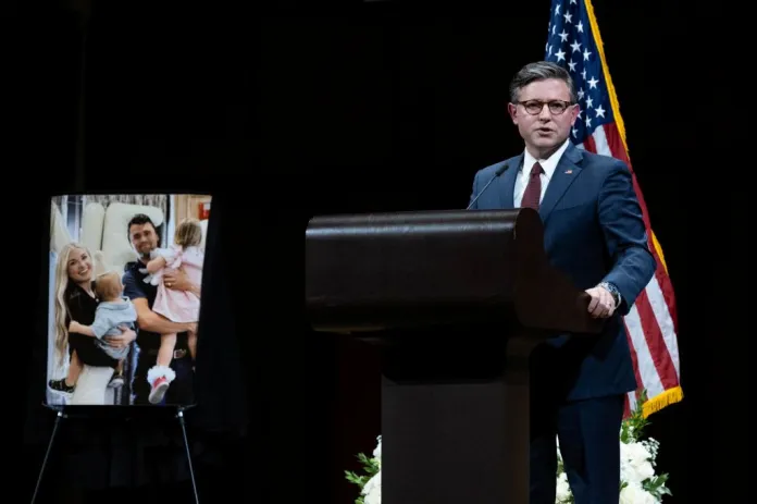 Mike Johnson at the Charlie Kirk DC vigil.