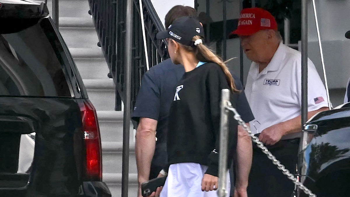 President Donald Trump with grandchildren