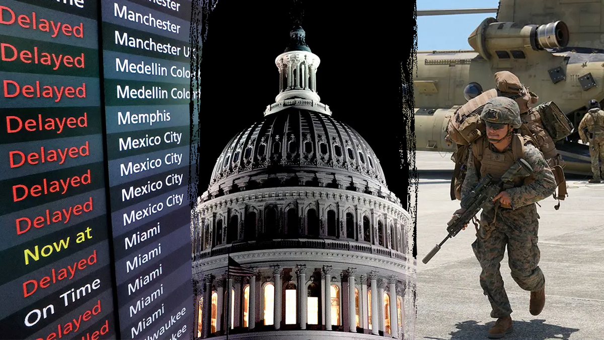 Flights delayed, capitol dome, U.S. troops split